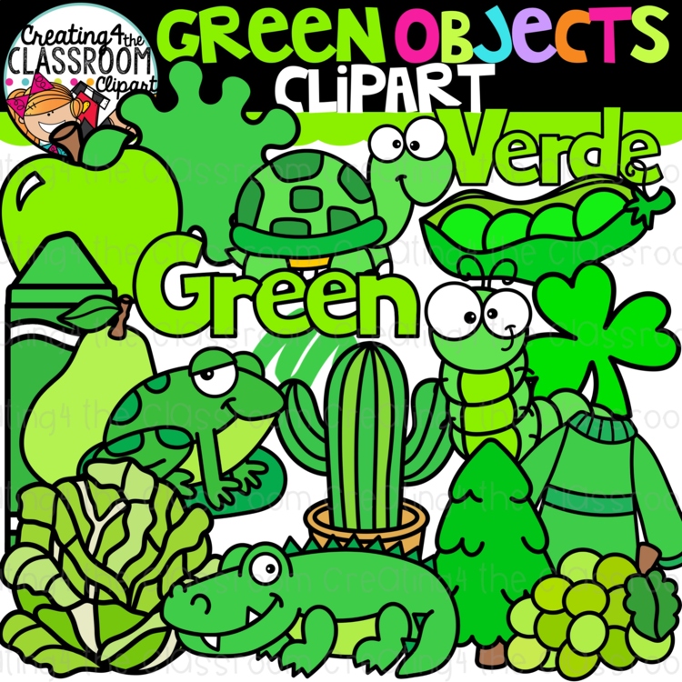 Green Objects Clipart {Green Clipart}