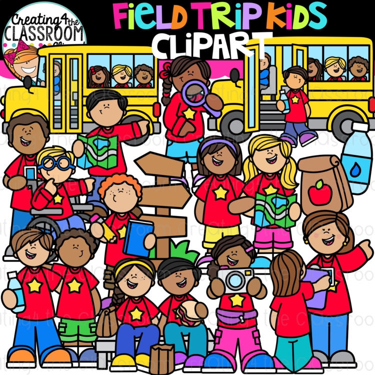 Field Trip Kids Clipart {Creating4 the Classroom Clipart}
