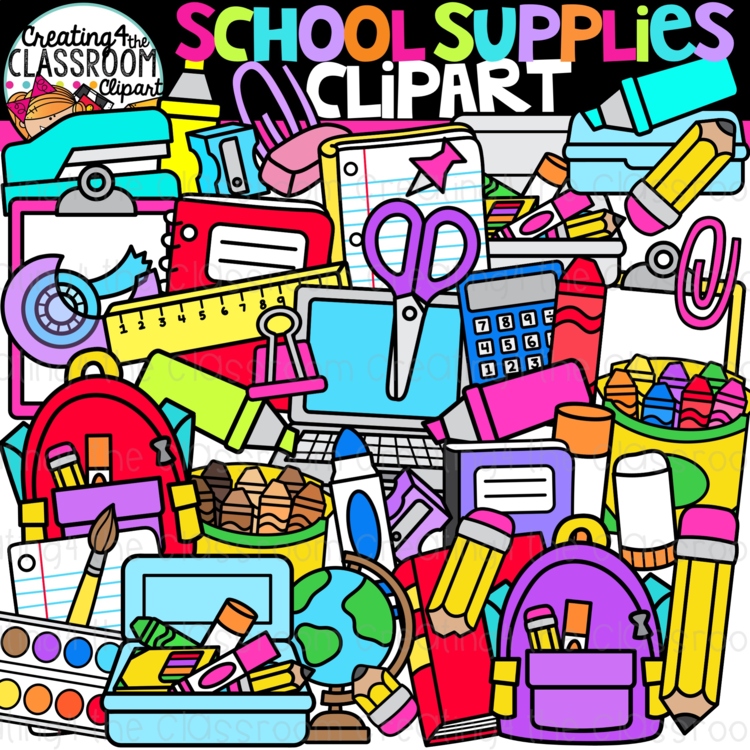 School Supplies Clipart MEGA Bundle {School Supplies Clipart}