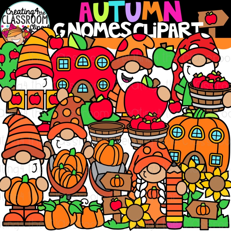 Autumn Gnomes Clipart {Fall, Gnome Clipart}