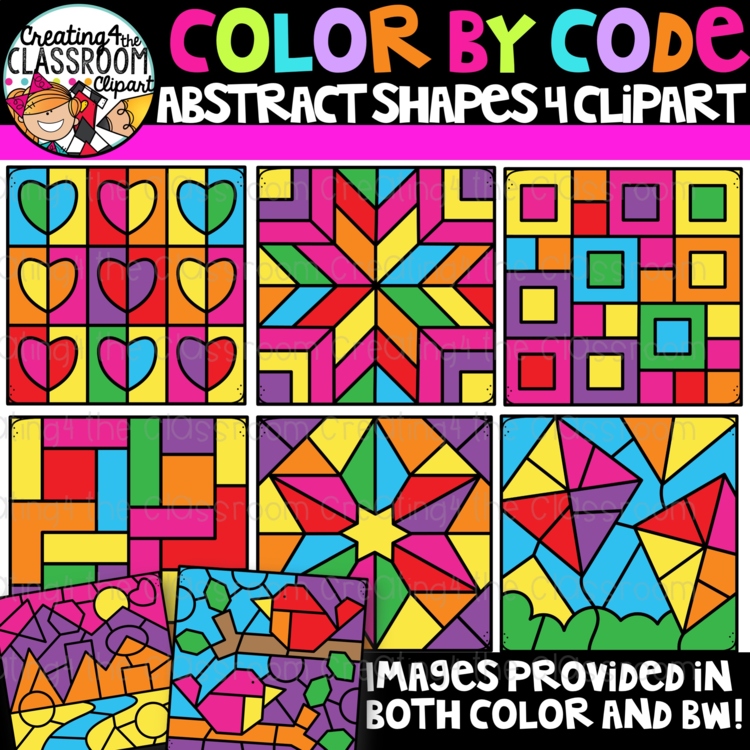 Abstract Shapes 4 Color By Code Clipart {Creating4 the Classroom}