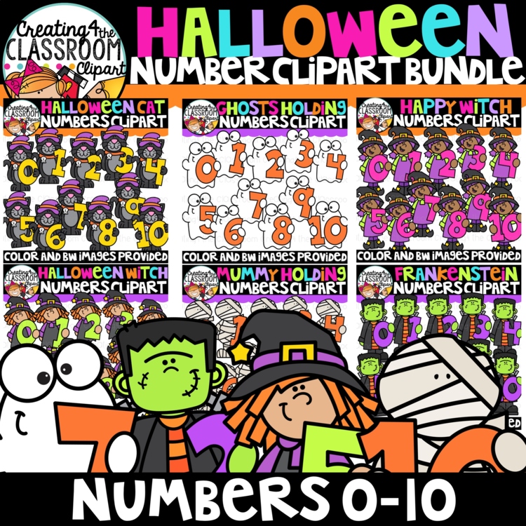 Halloween Number Clipart Bundle {Halloween Clipart}