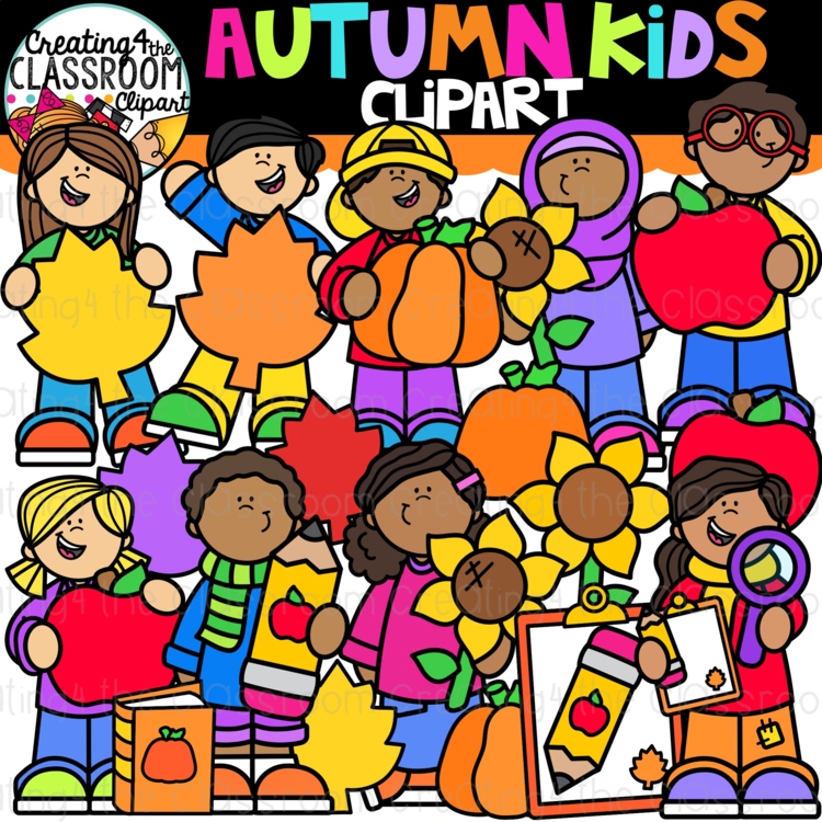 Autumn Kids Clipart {Fall, Autumn Clipart}