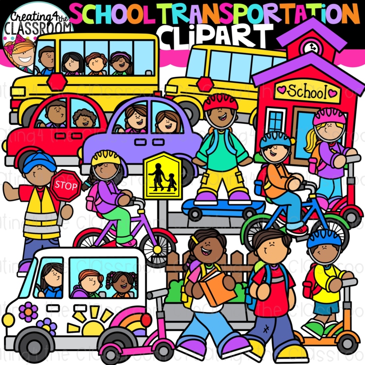 School Transportation Clipart {Transportation Clipart}