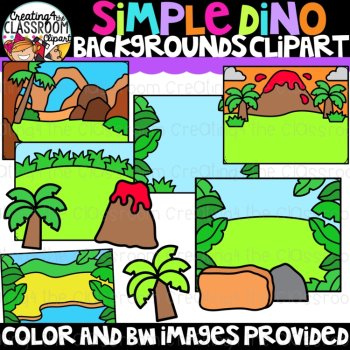 Simple Dinosaur Backgrounds Clipart {Background Clipart}, image 2
