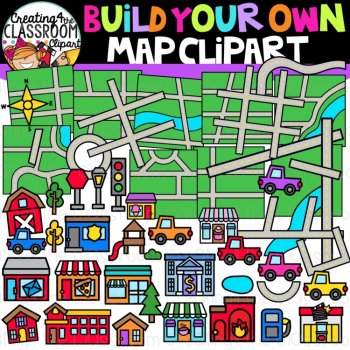 Mapping Skills Clipart Bundle {Build a Map Clipart}, image 4