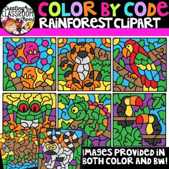 Color By Code Mystery Mix 9 Clipart Bundle, image 3