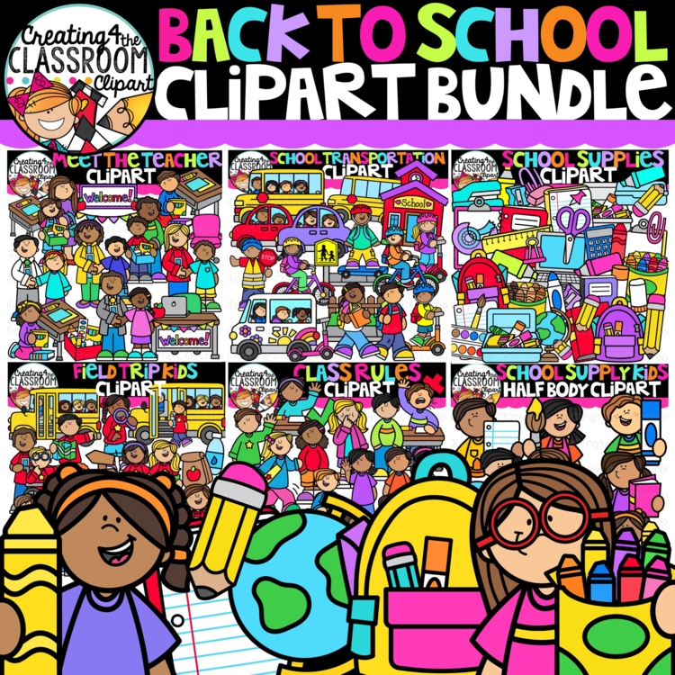 Back to School Clipart Mega Bundle | Classroom Clipart for activities