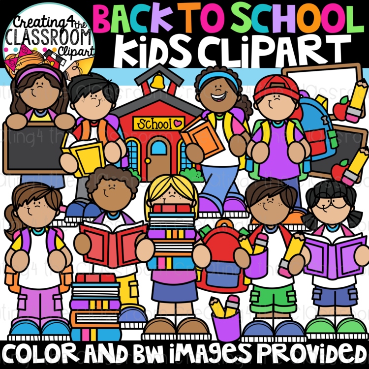 Back to School Kids Clipart {School Clipart}