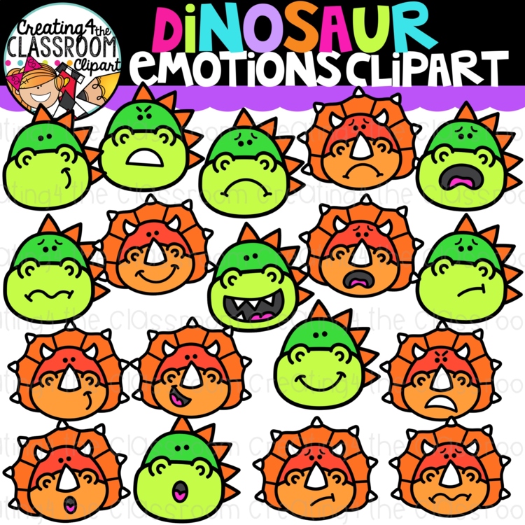 Dinosaur Emotions Clipart {Emotions Clipart}