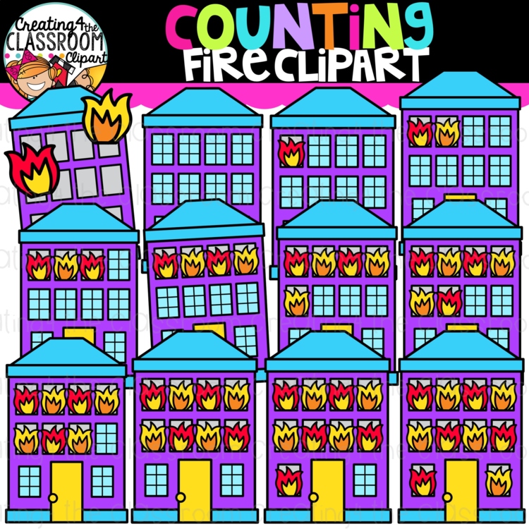 Counting Fire Clipart {Math Counting Clipart}