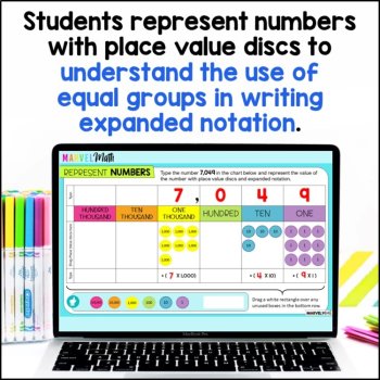 3rd and 4th grade Expanded Notation - Google Classroom - Digital Math Station, image 3