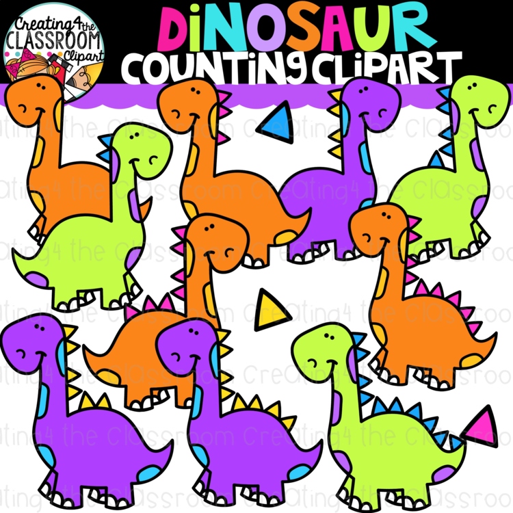 Dinosaur Counting Clipart {Math Counting Clipart}