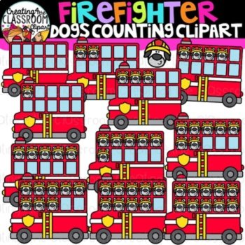 Firefighter Counting Clipart Bundle (Counting Clipart), image 2