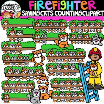 Firefighter Counting Clipart Bundle (Counting Clipart), image 4