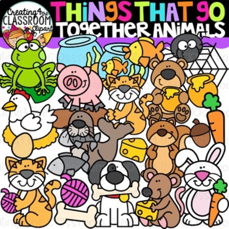 Things that Go Together Animals Clipart {Animal Pairs Clipart}