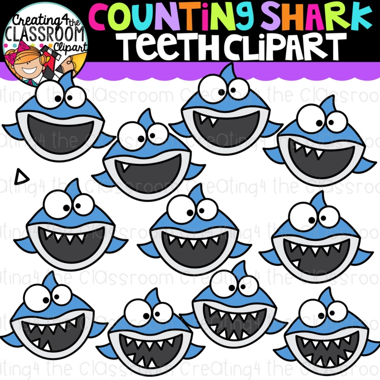 Counting Shark Teeth Clipart {Counting Clipart}