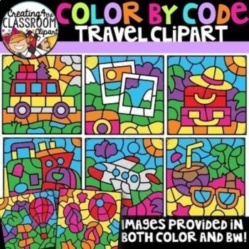Color By Code Mystery Mix 8 Clipart Bundle, image 2