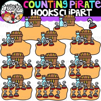 Pirate Counting Clipart Bundle -Counting Clipart, image 4