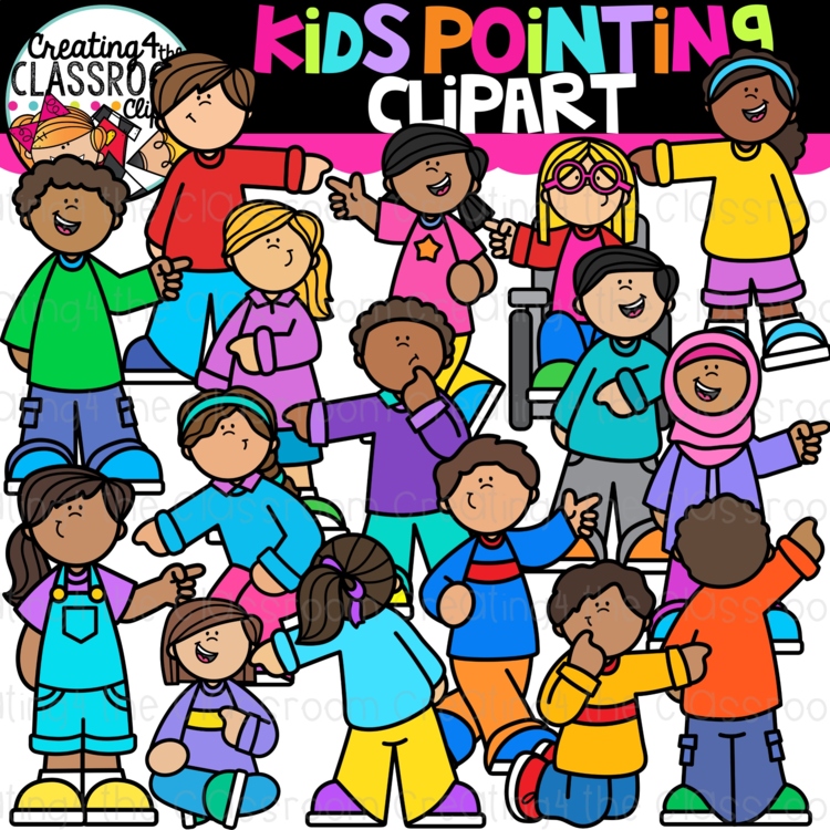 Kids Pointing Clipart {Creating4 the Classroom Clipart}