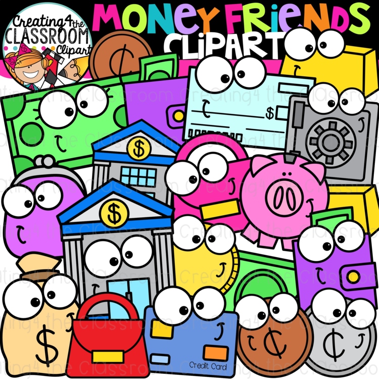 Money Friends Clipart {Money, Math Clipart}