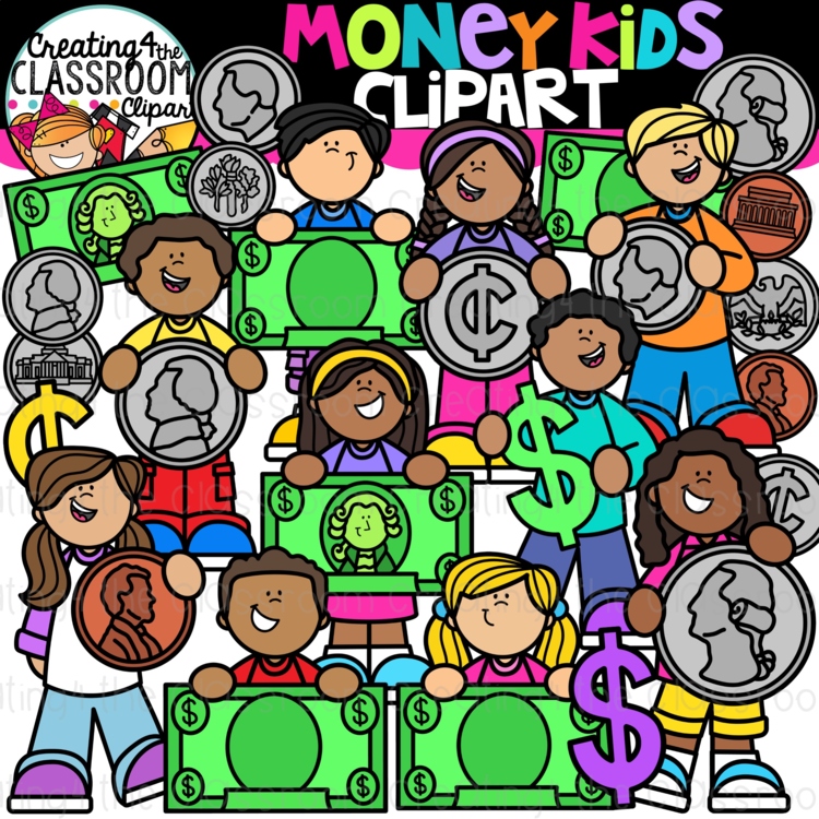 Money Kids Clipart {Money, Math Clipart}