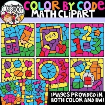 Color by Code Mystery Mix 7 Clipart Bundle {Color by Number}, image 3