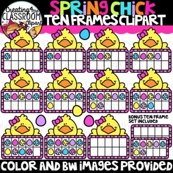 Spring Ten Frames Clipart Bundle {Math, Counting Clipart}, image 2