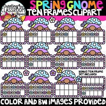 Spring Ten Frames Clipart Bundle {Math, Counting Clipart}, image 3
