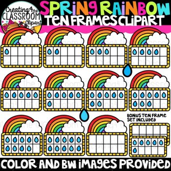 Spring Ten Frames Clipart Bundle {Math, Counting Clipart}, image 4