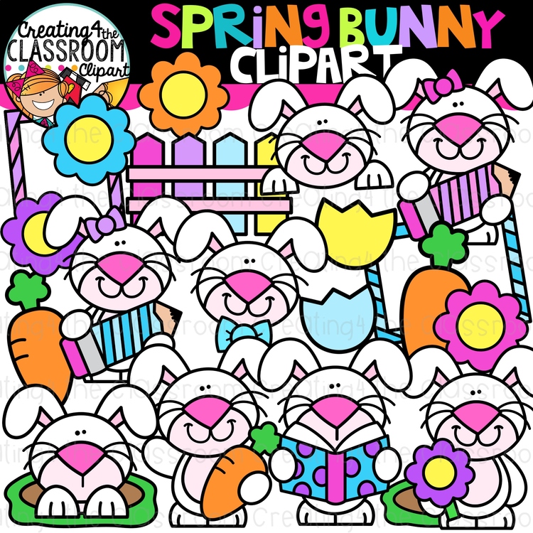 Spring Bunny Clipart {Bunny, Spring, Easter}
