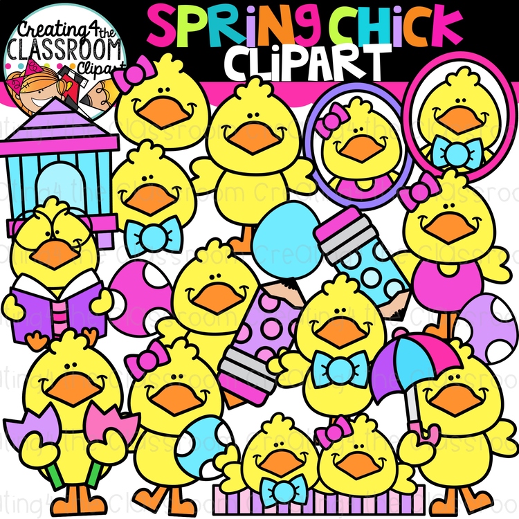 Spring Chicks Clipart {Chicks, Spring Clipart}
