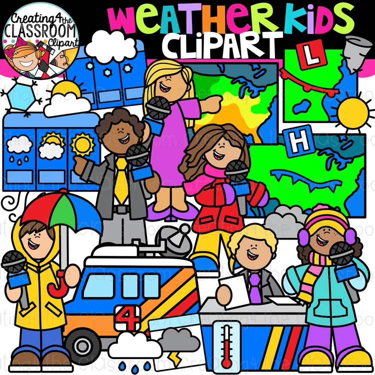 Weather Forecasters Clipart {Weather, Science Clipart}