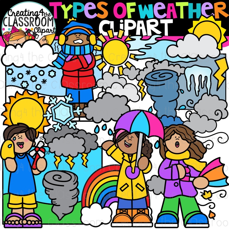 Types of Weather Clipart {Weather, Science Clipart}