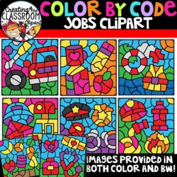 Color by Code Mystery Mix 6 Clipart Bundle {Color by Number}, image 2