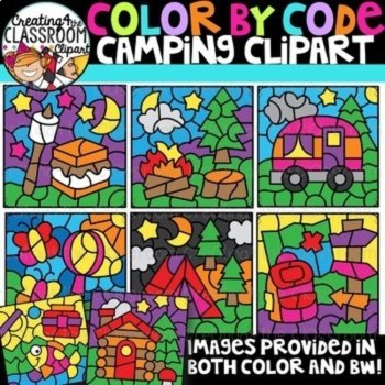 Color by Code Mystery Mix 6 Clipart Bundle {Color by Number}, image 3