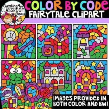 Color by Code Mystery Mix 6 Clipart Bundle {Color by Number}, image 4