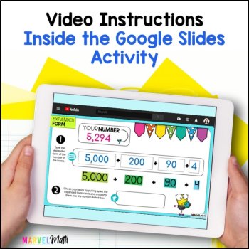 3rd and 4th grade Expanded Form - Google Classroom - Digital Math Station, image 4