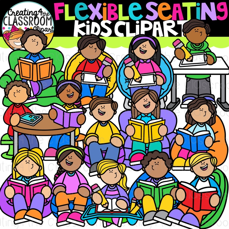 Flexible Seating Clipart {Writing, Reading, Classroom Seating Clipart}