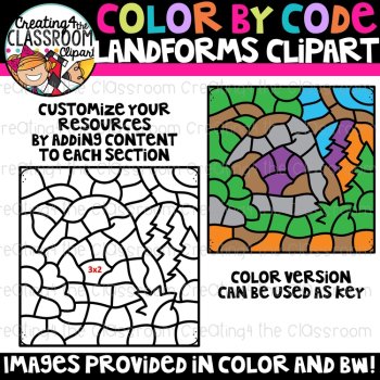 Color by Code Landforms Clipart {Landforms Clipart}, image 2