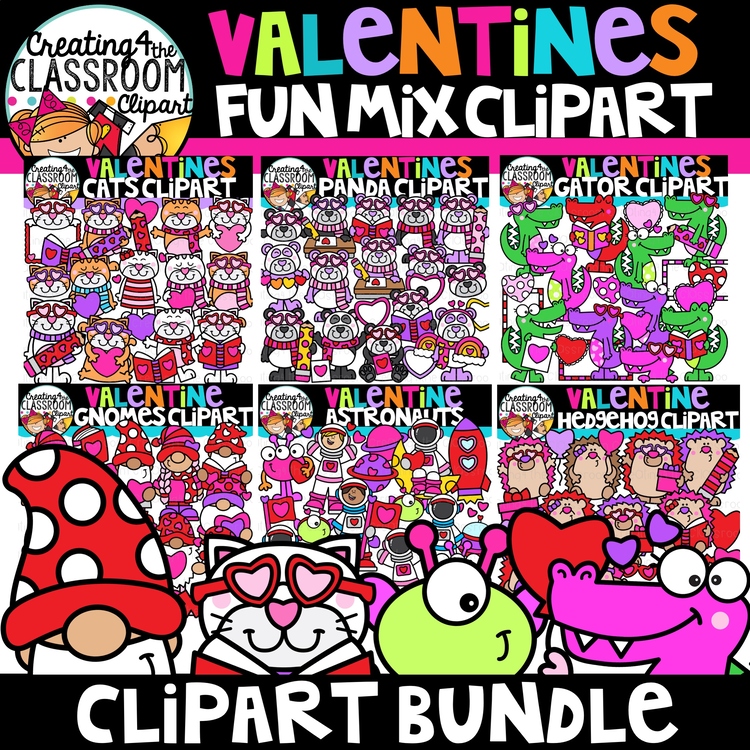 Valentines Fun Mix Clipart Bundle