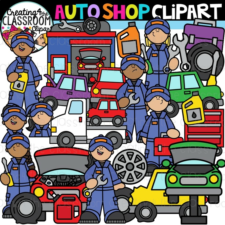Auto Shop Clipart {Community Helpers Clipart}