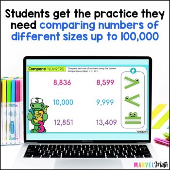 3rd and 4th grade Comparing Numbers - Google Classroom - Place Value, image 3