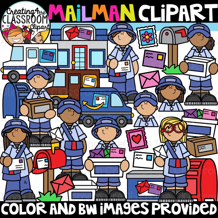 Mailman Clipart {Community Helpers Clipart}
