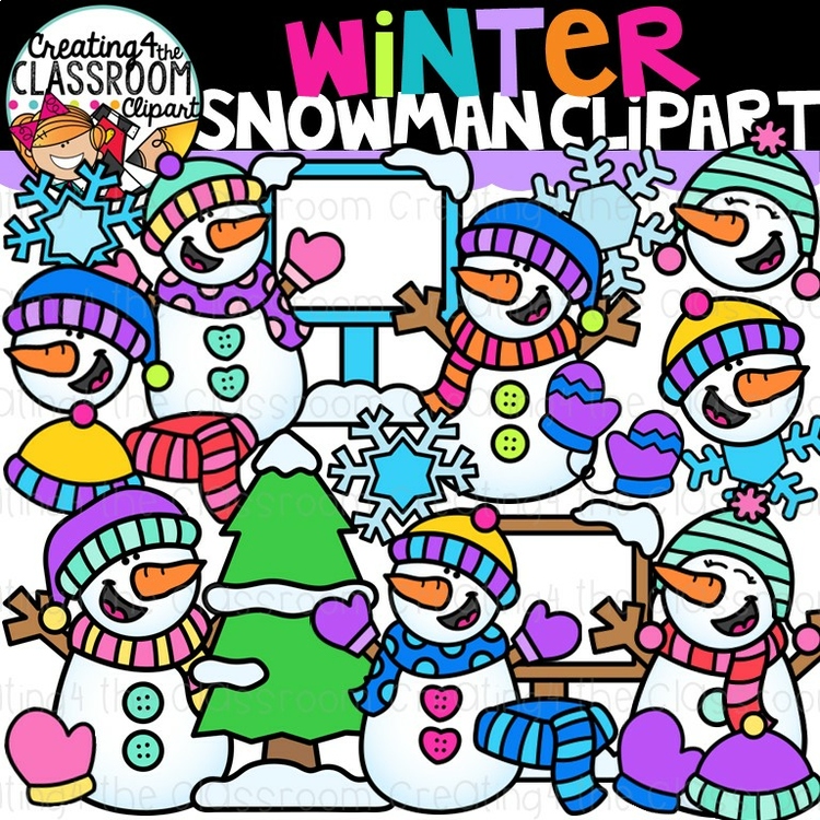 Winter Snowman Clipart {Winter Clipart}