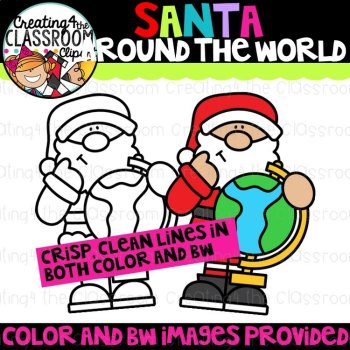 Santa Around the World Clipart {Christmas Around the World Clipart}, image 2