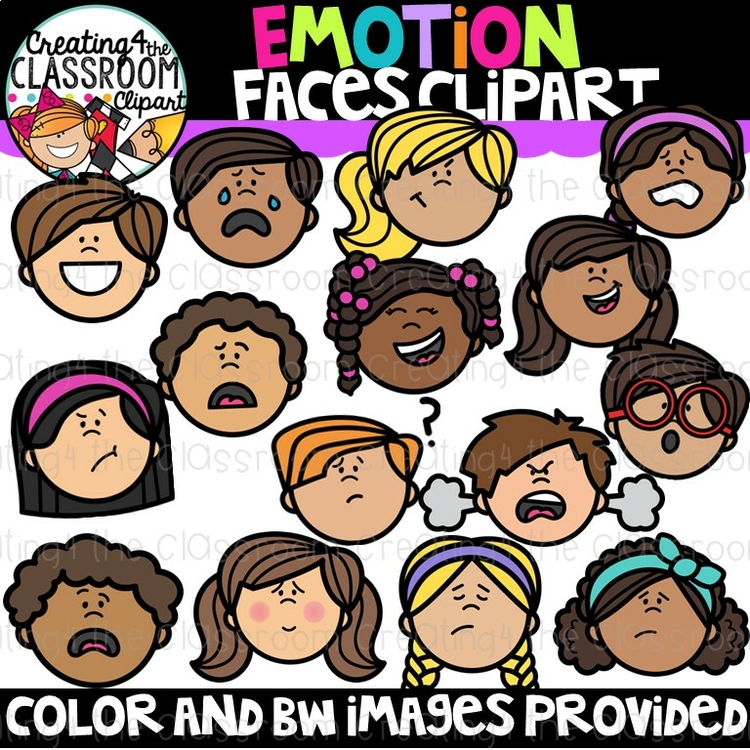 Emotion Faces Clipart {Student emotions and feelings}