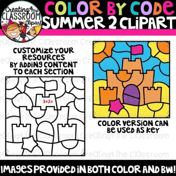 Color by Code Summer 2 Clipart {Color by Code}, image 2