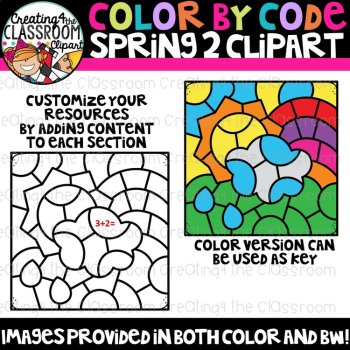 Color by Code Spring 2 Clipart {Color by Code}, image 2