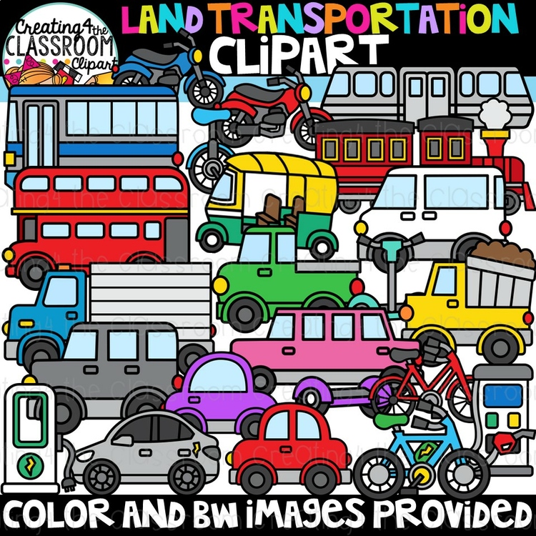 Land Transportation Clipart {forms of transportation}